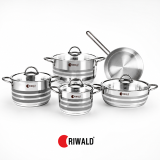 سرویس غذاپز استیل 9 پارچه لیورپول خطدار ریوالد