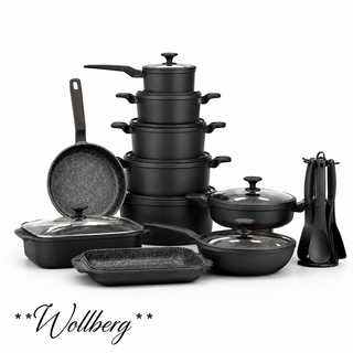 سرویس قابلمه چدن ۲۵ پارچه وارداتی Wollberg